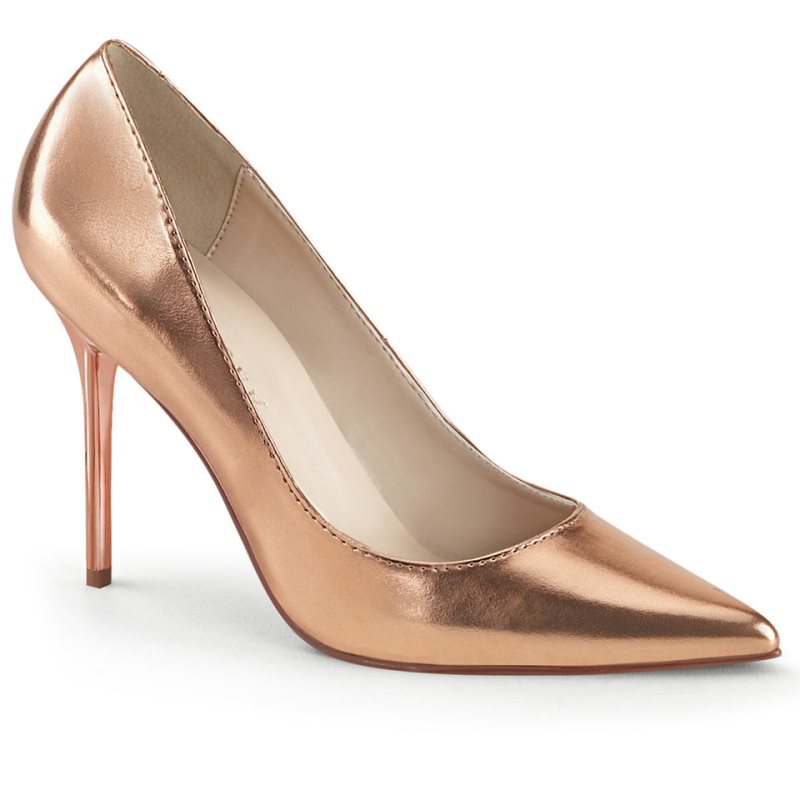 Pleaser Classique-20 Women\'s Pumps Rose Gold Metal | NZ QPBVXE