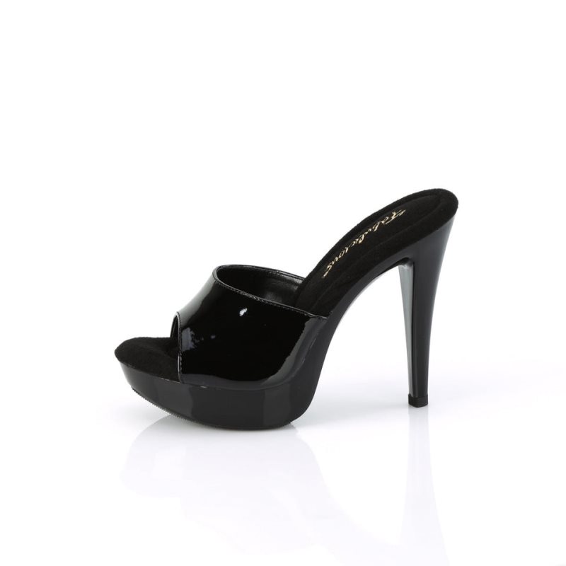 Pleaser Cocktail-501 Women's Platform Slides Black | NZ IVUYCF