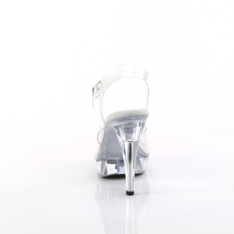 Pleaser Cocktail-508 Women's Platform Heels Sandals Clear | NZ KIHQXY