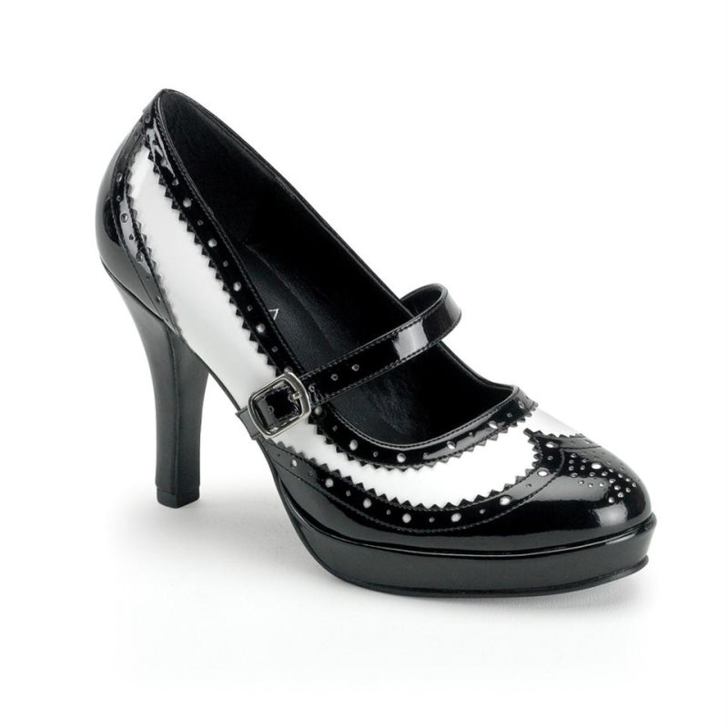 Pleaser Contessa-06 Women\'s Pumps Black / White | NZ HPBZXR