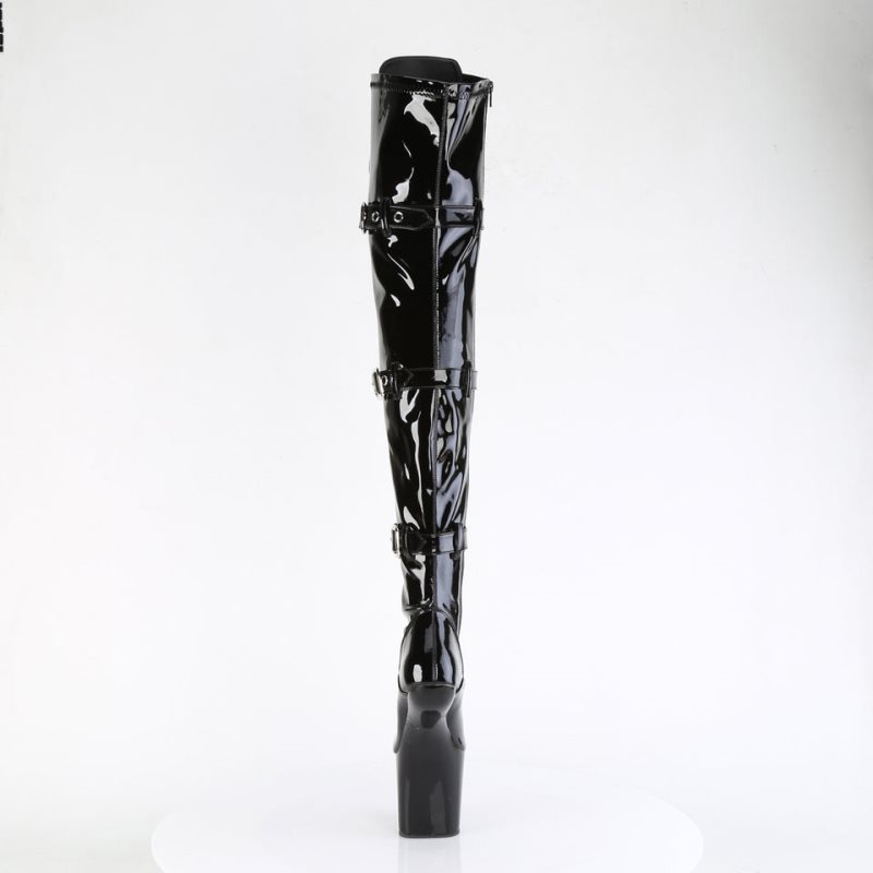 Pleaser Craze-3028 Women's Thigh High Boots Black | NZ KLZBPS