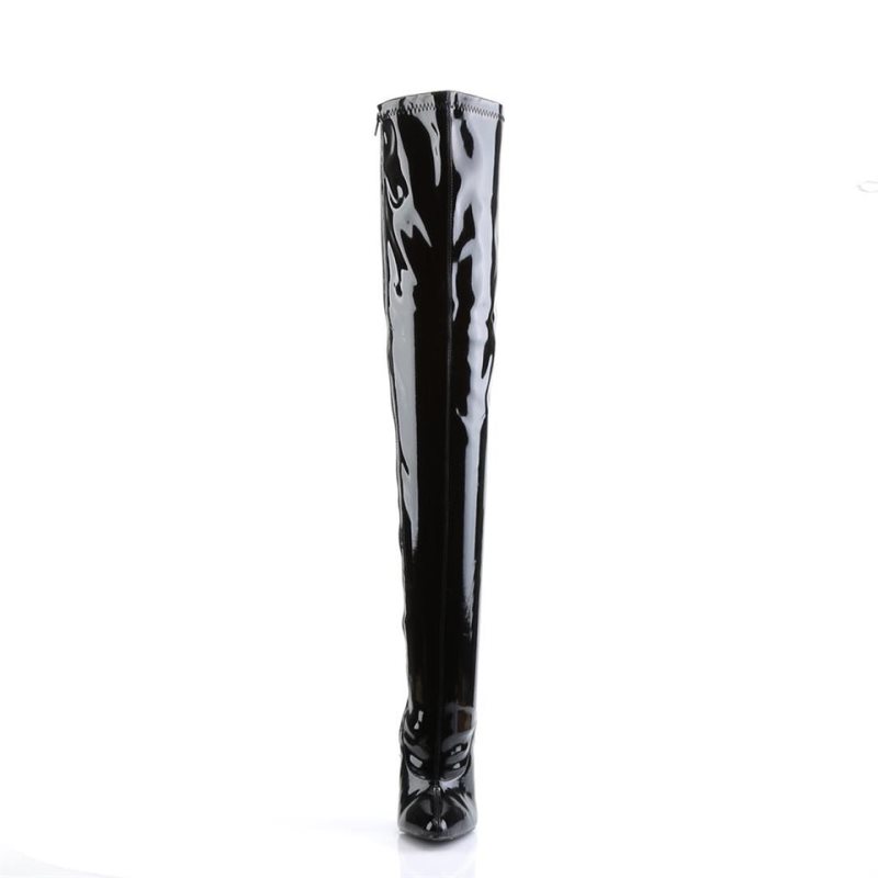 Pleaser Dagger-3000 Women's Thigh High Boots Black | NZ WNUMRT