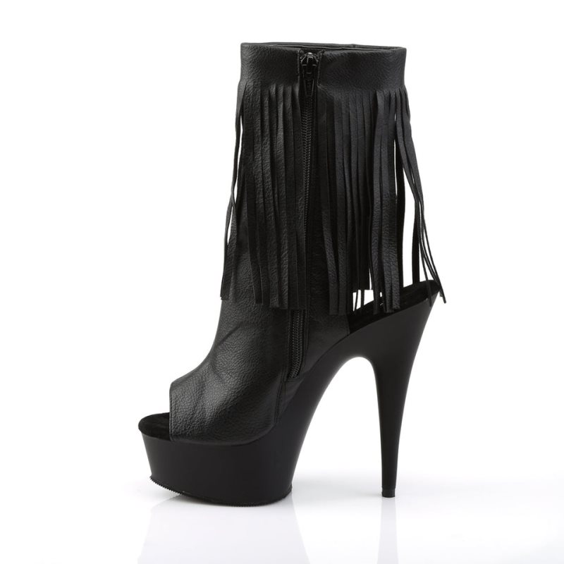 Pleaser Delight-1019 Vegan Leather Women's Heels Boots Black | NZ KARZTI