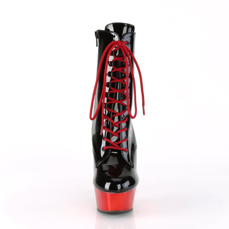 Pleaser Delight-1020 Women's Heels Boots Black / Red | NZ WUKVAP