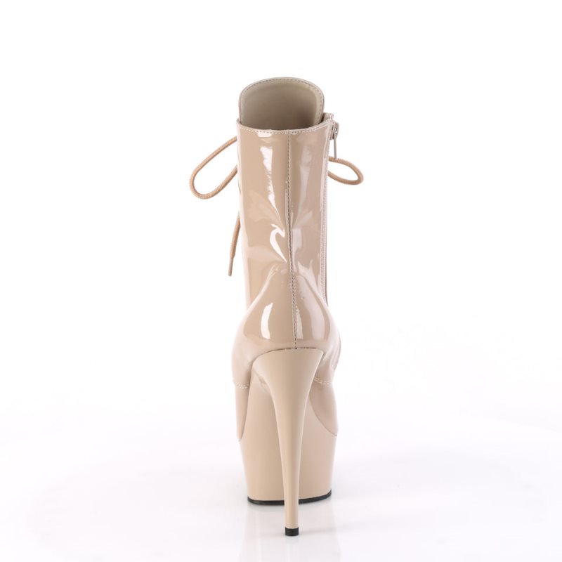 Pleaser Delight-1020 Women's Heels Boots Beige | NZ BXMISJ