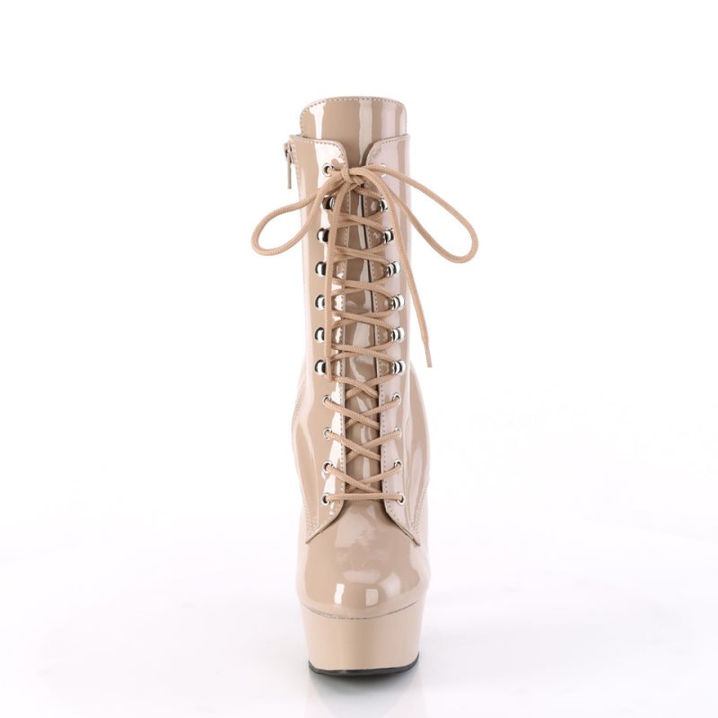 Pleaser Delight-1020 Women's Heels Boots Beige | NZ BXMISJ