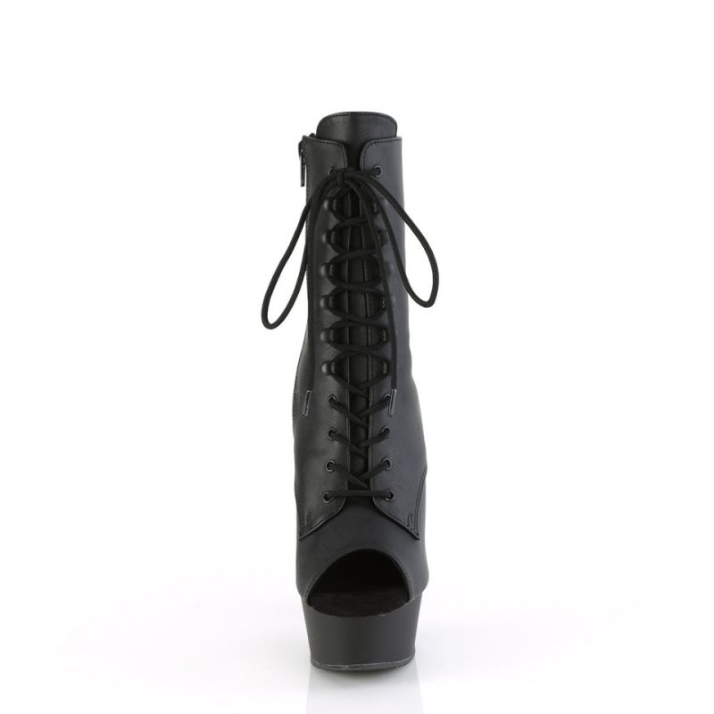 Pleaser Delight-1021 Vegan Leather Women's Heels Boots Black | NZ HUSEOX