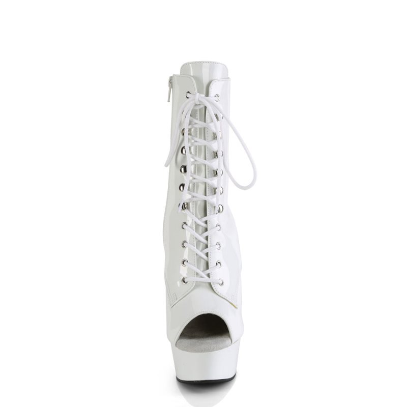 Pleaser Delight-1021 Women's Heels Boots White | NZ FMBDIE