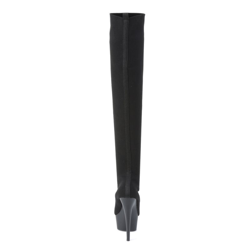 Pleaser Delight-3002-1 Women's Thigh High Boots Black | NZ WQBCTG