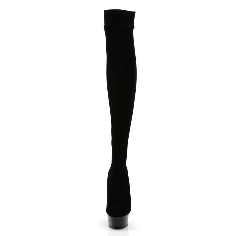 Pleaser Delight-3002 Women's Thigh High Boots Black | NZ TBRGLN