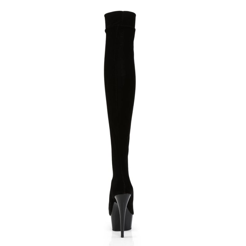 Pleaser Delight-3002 Women's Thigh High Boots Black | NZ TBRGLN