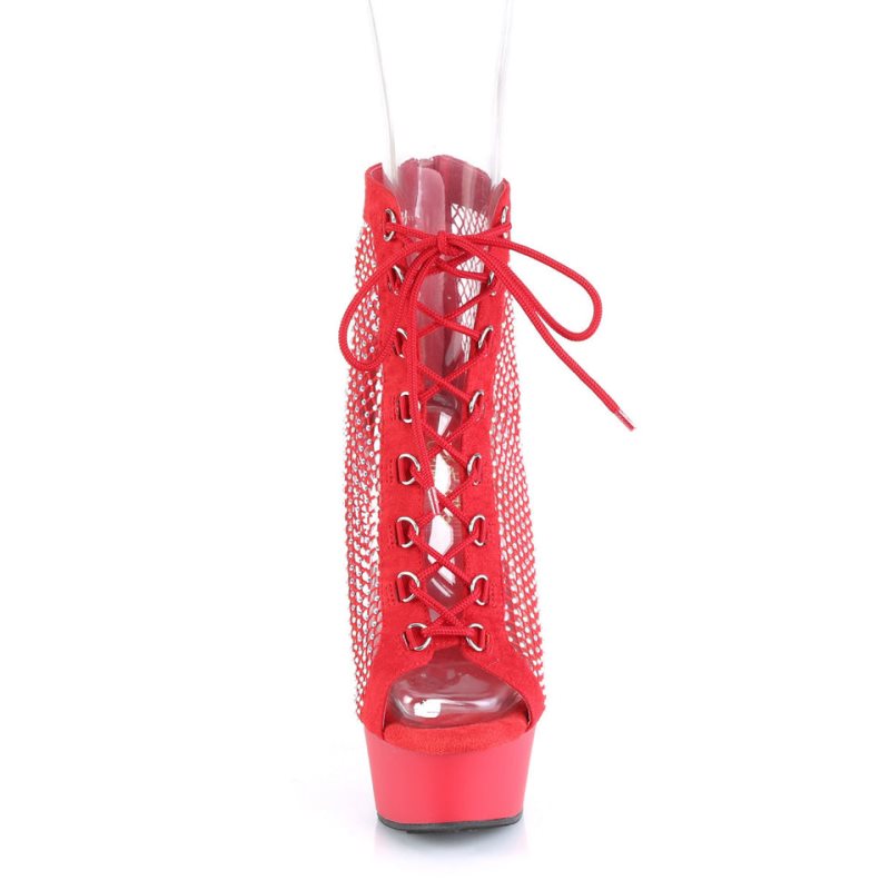 Pleaser Delight-600-33RM Women's Heels Boots Red | NZ ZPGOSF