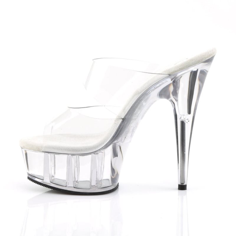 Pleaser Delight-602 Women's Platform Slides Clear | NZ QWSVFA