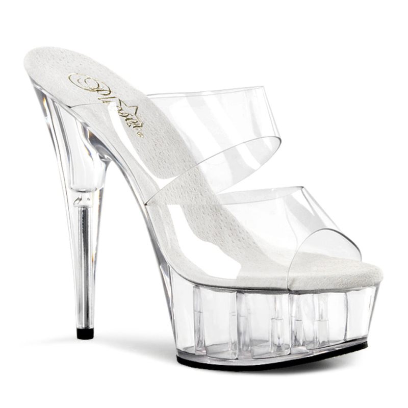 Pleaser Delight-602 Women\'s Platform Slides Clear | NZ QWSVFA