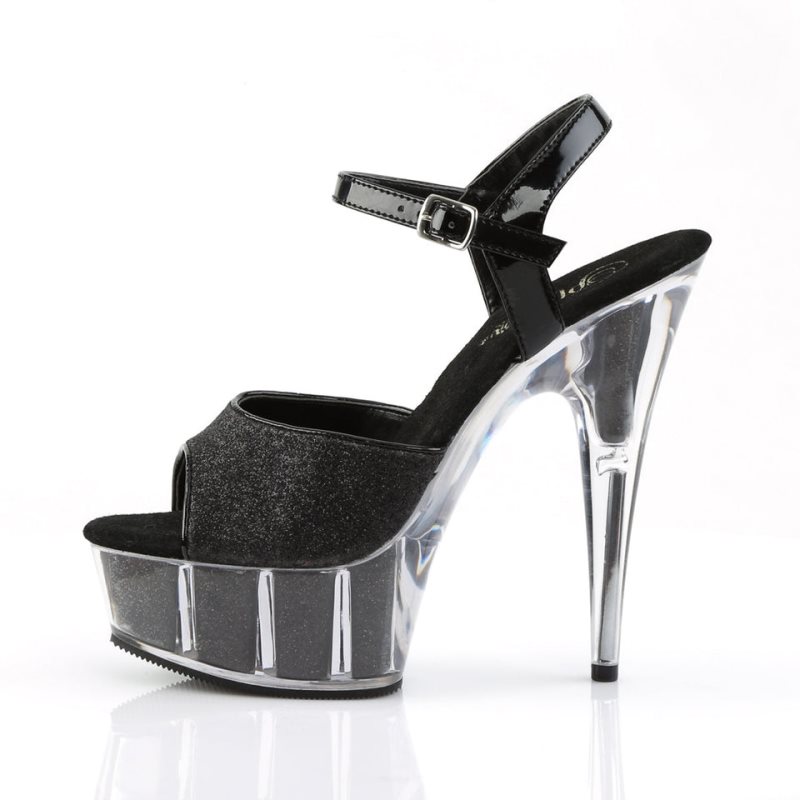 Pleaser Delight-609-5G Women's Platform Heels Sandals Black | NZ OPAECD