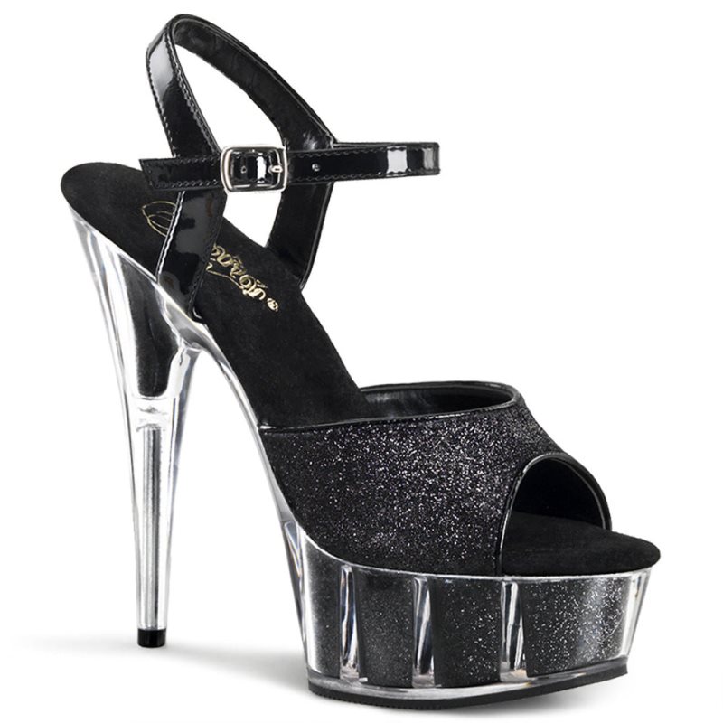 Pleaser Delight-609-5G Women\'s Platform Heels Sandals Black | NZ OPAECD