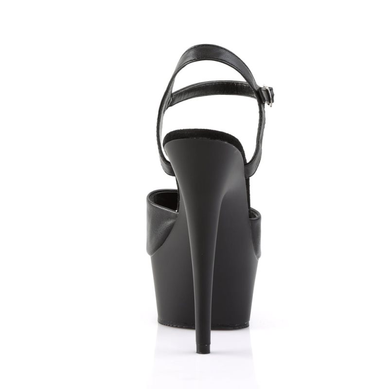 Pleaser Delight-609 Vegan Leather Women's Platform Heels Sandals Black | NZ NBZPTM