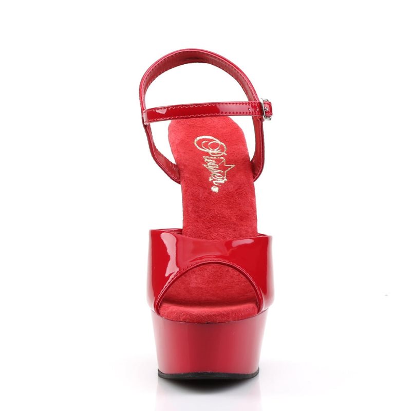 Pleaser Delight-609 Women's Platform Heels Sandals Red | NZ NWKCMP