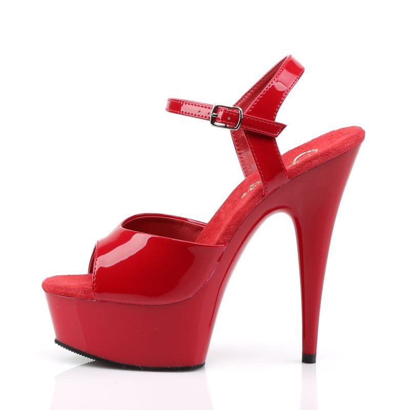 Pleaser Delight-609 Women's Platform Heels Sandals Red | NZ NWKCMP