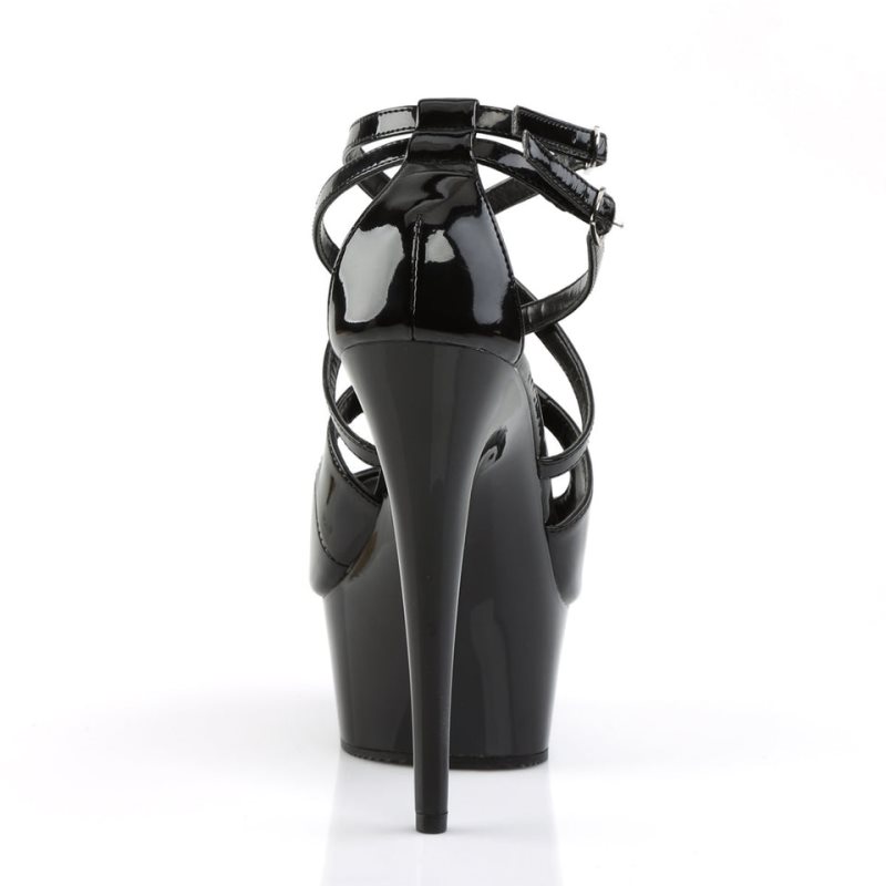 Pleaser Delight-612 Women's Platform Heels Sandals Black | NZ RVKUXO