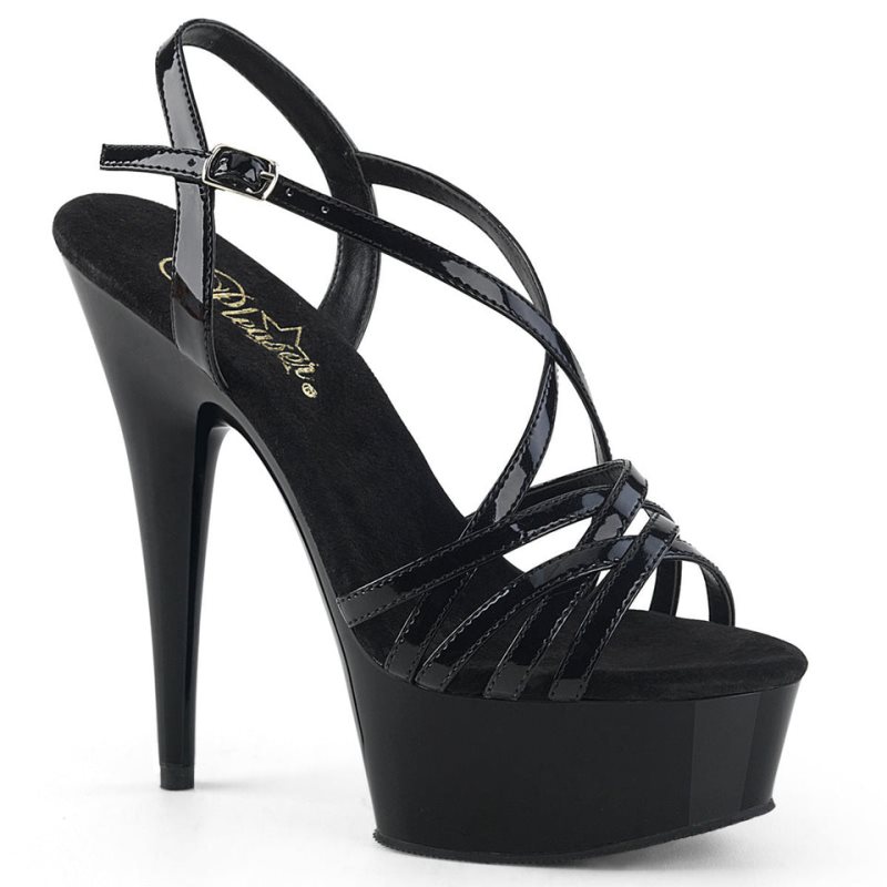 Pleaser Delight-613 Women\'s Platform Heels Sandals Black | NZ DKSLIR