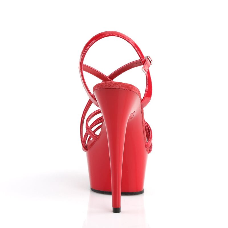 Pleaser Delight-613 Women's Platform Heels Sandals Red | NZ XFWOGS