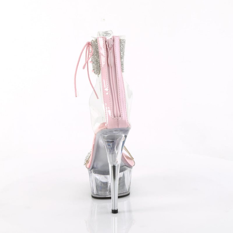 Pleaser Delight-627RS Women's Platform Heels Sandals Pink / Clear | NZ DGASOF