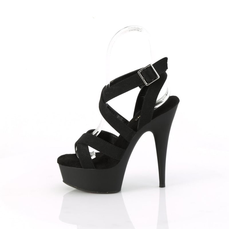 Pleaser Delight-638 Women's Platform Heels Sandals Black | NZ HVZDNO