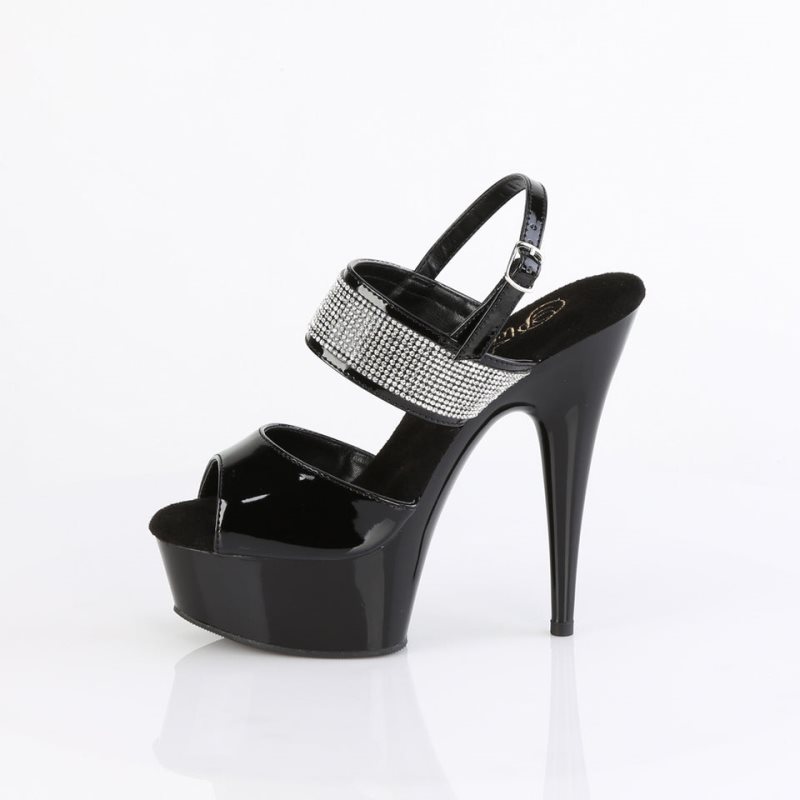 Pleaser Delight-639 Women's Platform Heels Sandals Black | NZ BRLSUC