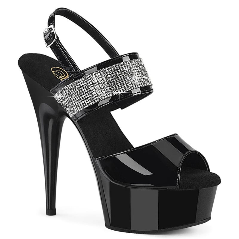 Pleaser Delight-639 Women\'s Platform Heels Sandals Black | NZ BRLSUC