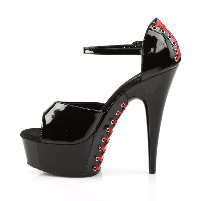 Pleaser Delight-660FH Women's Platform Heels Sandals Black | NZ BCMYAI