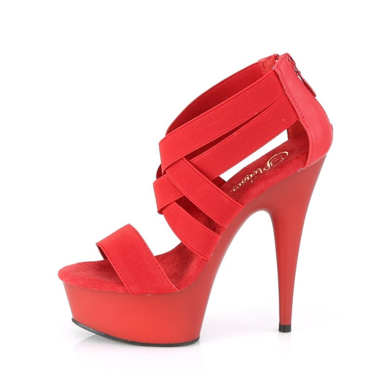 Pleaser Delight-669 Women's Platform Heels Sandals Red | NZ JQRNXG