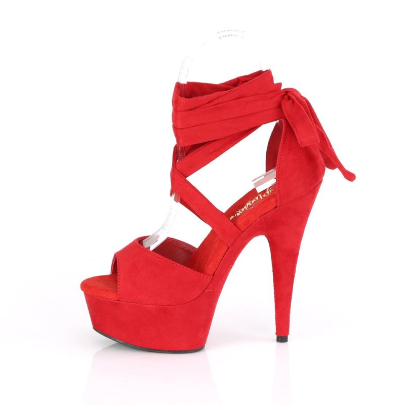 Pleaser Delight-679 Women's Platform Heels Sandals Red | NZ RCJUZW