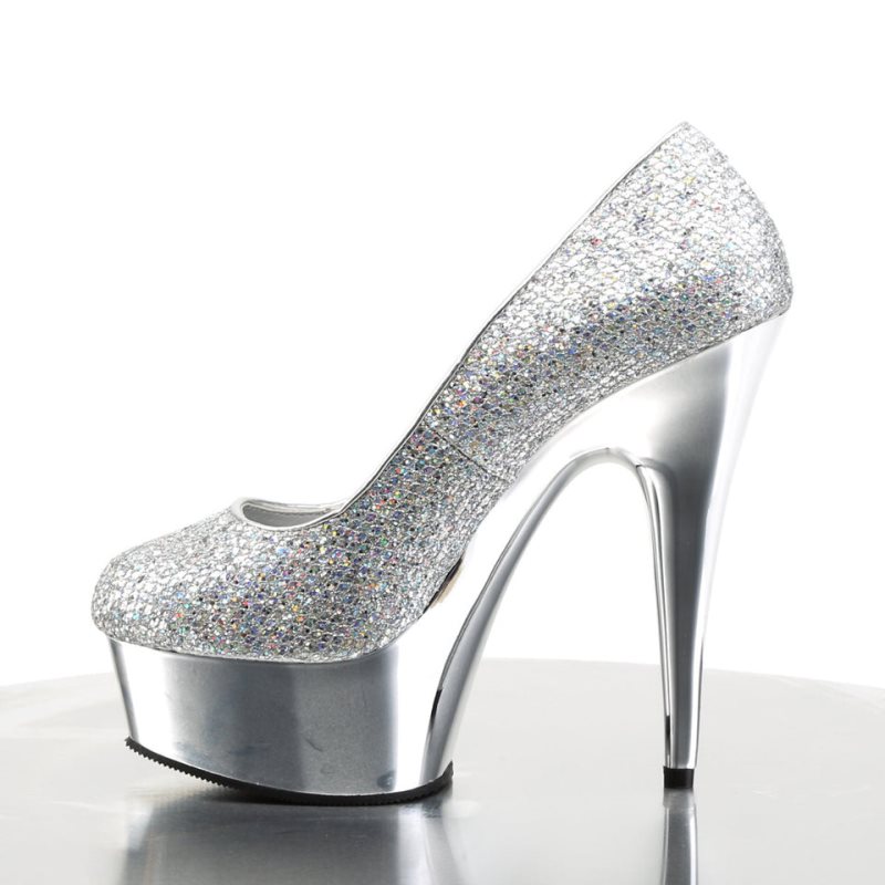 Pleaser Delight-685G Women's Pumps Silver | NZ YSVWJM