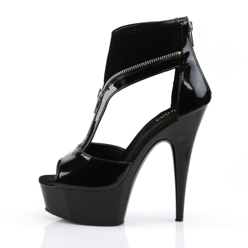 Pleaser Delight-690 Women's Platform Heels Sandals Black | NZ SEMXZC