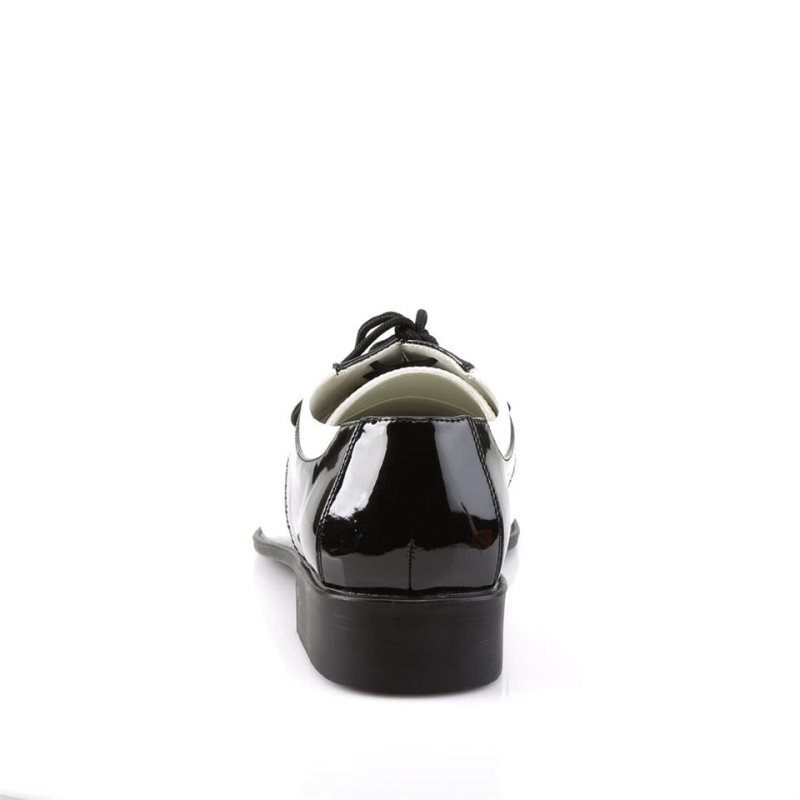 Pleaser Disco-18 Men's Derby Shoes Black / White | NZ AMHUZT