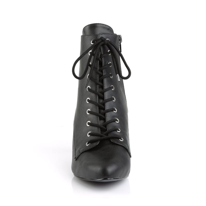 Pleaser Divine-1020 Vegan Leather Women's Heels Boots Black | NZ YFWECU