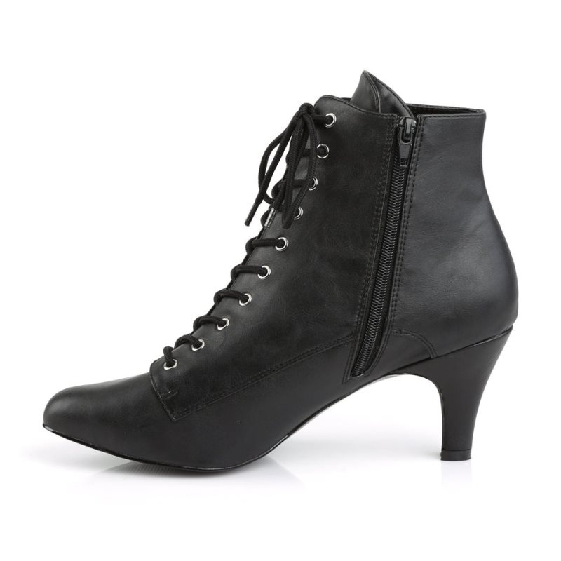 Pleaser Divine-1020 Vegan Leather Women's Heels Boots Black | NZ YFWECU