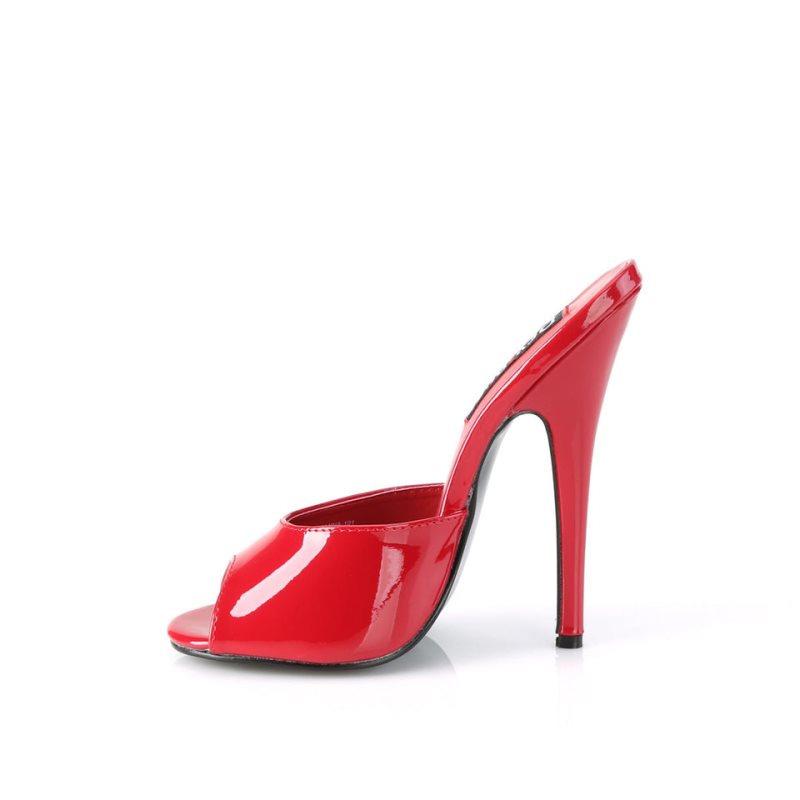 Pleaser Domina-101 Women's Mules Red | NZ DYMPKN