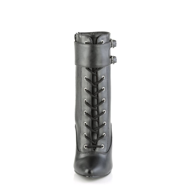 Pleaser Domina-1023 Vegan Leather Women's Heels Boots Black | NZ WPKHGX