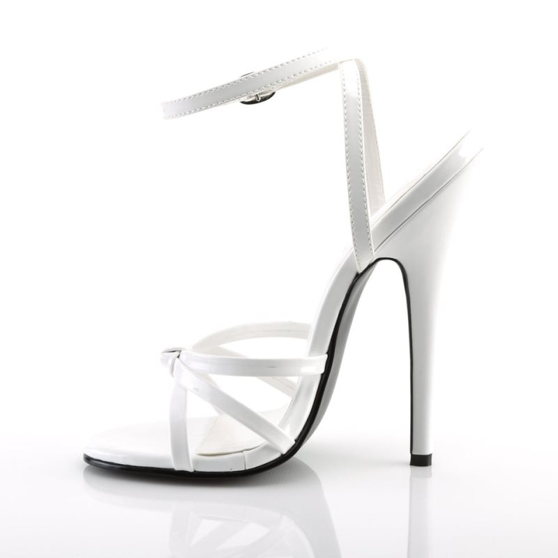 Pleaser Domina-108 Women's Heels Sandals White | NZ WJZDPK