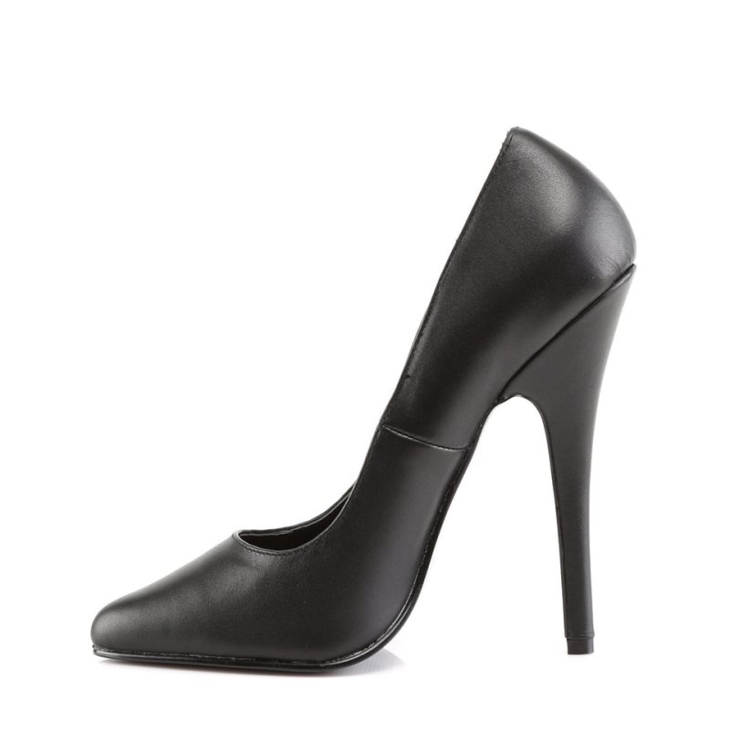 Pleaser Domina-420 Leather Women's Pumps Black | NZ WKIMPA