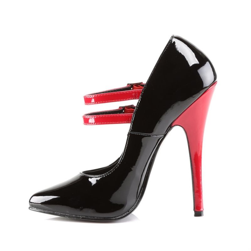 Pleaser Domina-442 Women's Pumps Black / Red | NZ DVGNXW