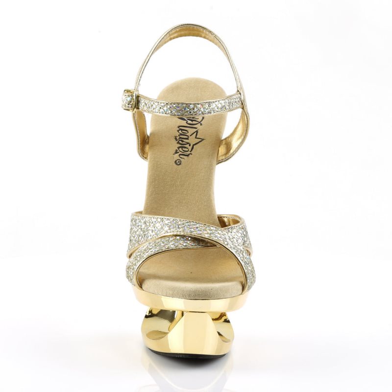 Pleaser Eclipse-619G Women's Platform Heels Sandals Gold | NZ WRAMSV