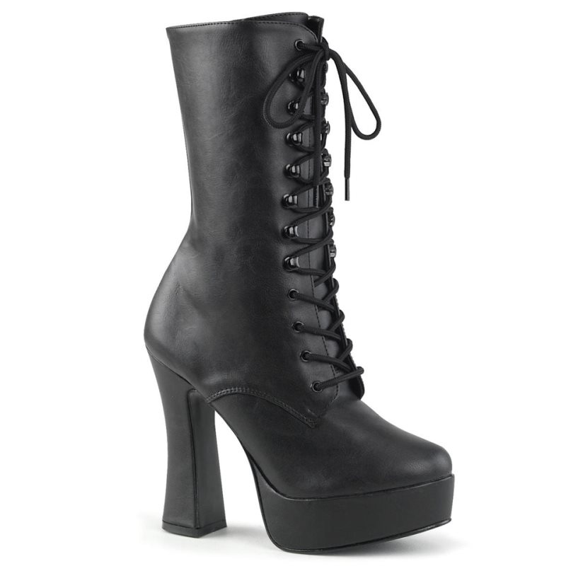 Pleaser Electra-1020 Vegan Leather Women\'s Heels Boots Black | NZ QDBGZX