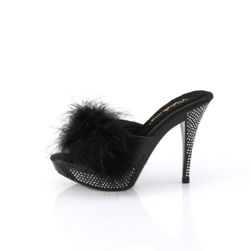 Pleaser Elegant-401F Women's Platform Slides Black | NZ YCLGFA