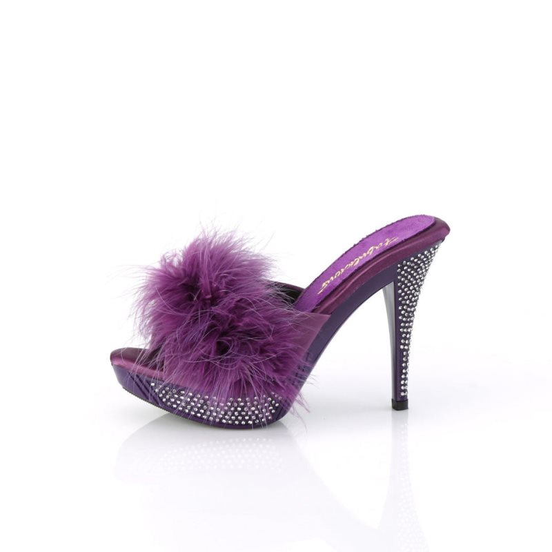 Pleaser Elegant-401F Women's Platform Slides Purple | NZ COADSV