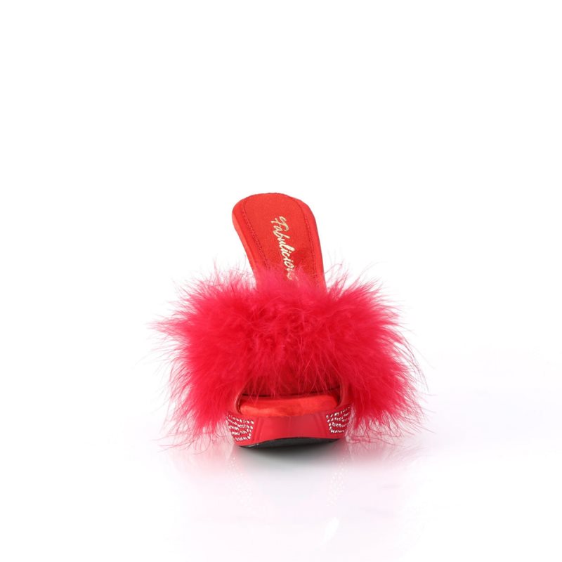 Pleaser Elegant-401F Women's Platform Slides Red | NZ NWJPRI