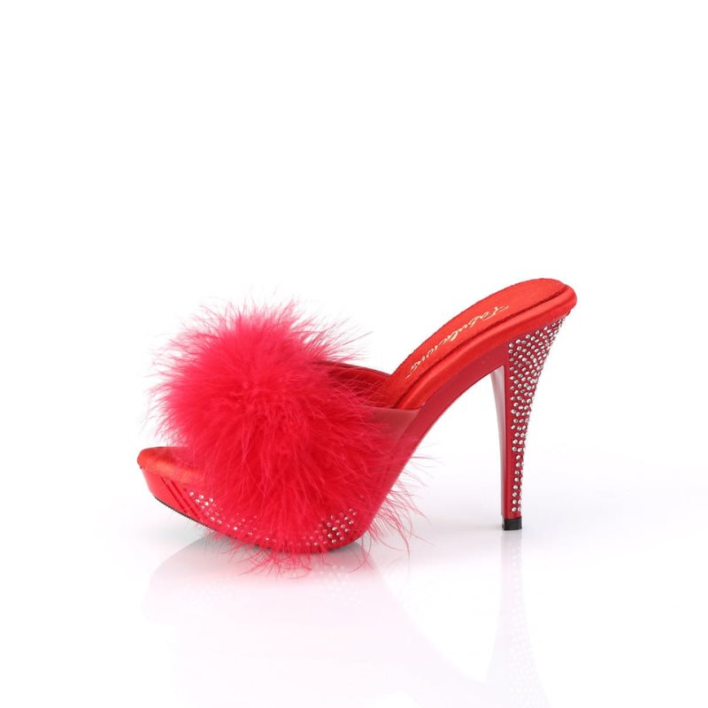 Pleaser Elegant-401F Women's Platform Slides Red | NZ NWJPRI