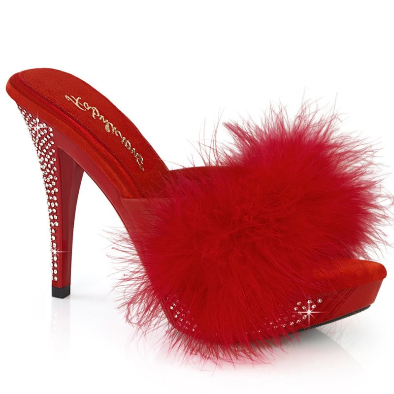 Pleaser Elegant-401F Women\'s Platform Slides Red | NZ NWJPRI